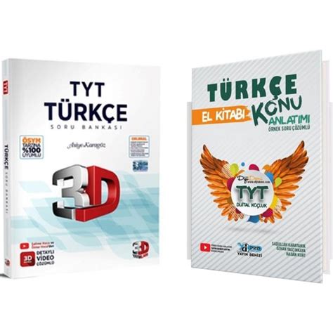 3D Yayınları TYT Türkçe Soru Bankası ve TYT Türkçe Pro Konu Kitabı