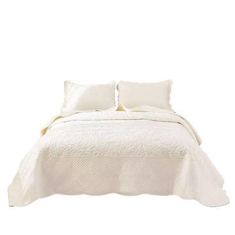 MarCielo 3 Piece 100 Cotton Oversized Bedspread Set Coverlet Set