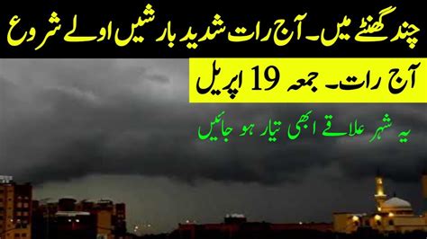 Weather Update Tonight 19 April Extreme Rains⛈️gustywinds Expected All Cities Name Pakistan