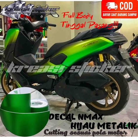 Jual Decal Nmax Oldnew Polos Warna Hijau Doff Metalik Metalic Full