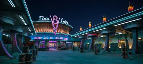flos  cafe cars land disney california adventure park