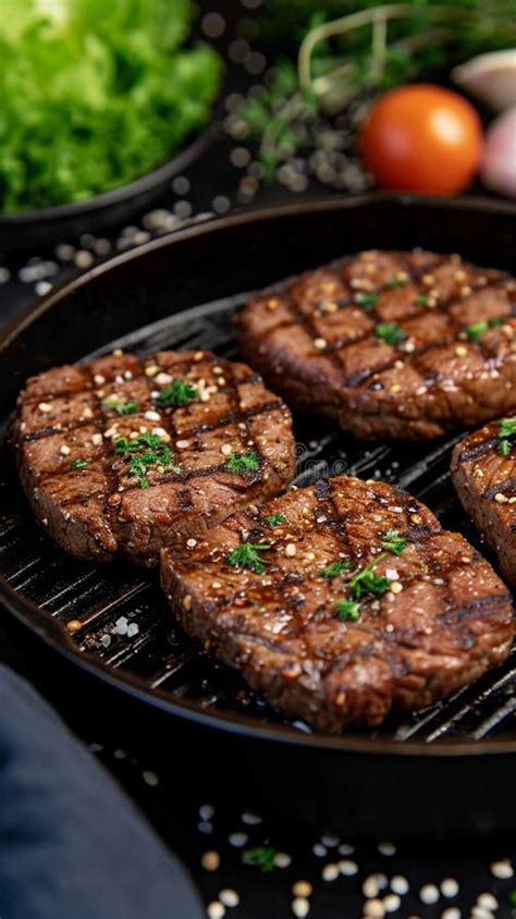 Grill Mastery Beef Meat, a Key Ingredient Sizzling on the Grill Stock Illustration ...