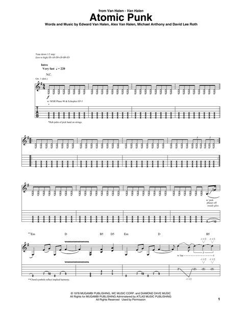 Atomic Punk by Van Halen - Guitar Tab - Guitar Instructor