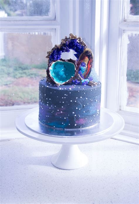 Modern And Unique Galaxy Geode Cake All Vegan Galaxy Cake Galaxy