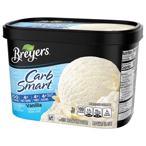 Breyers Carb Smart Frozen Dairy Dessert Vanilla Front Right Elevated