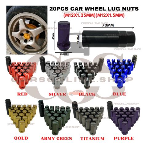 Cos Pcs Stainless Steel Car Wheel Lug Nuts Rays M X Mm M X