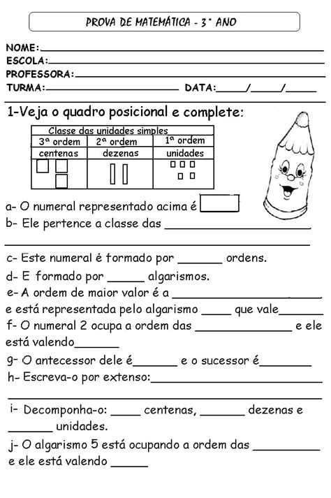 BLOG PROFESSOR ZEZINHO: 68 Avaliações para 3º ano prontas para imprimir ...