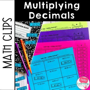 Multiplying Decimals Activity Cut And Paste Math Worksheets By Hello