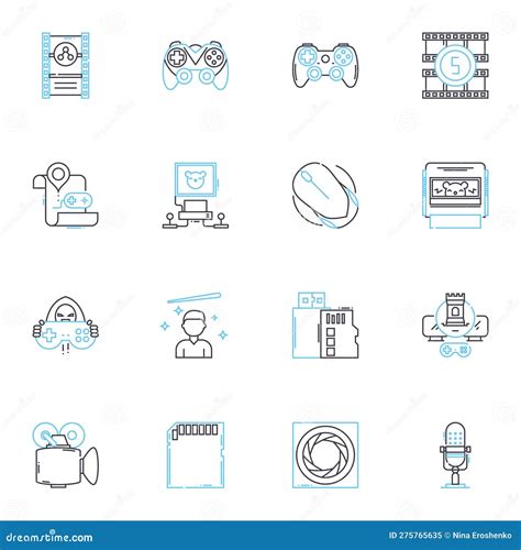 Video Production Linear Icons Set Cinematography Editing Lighting