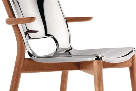 Alessi Poêle Arm Chair Brown Beech Mirror Polished Steel Finnish