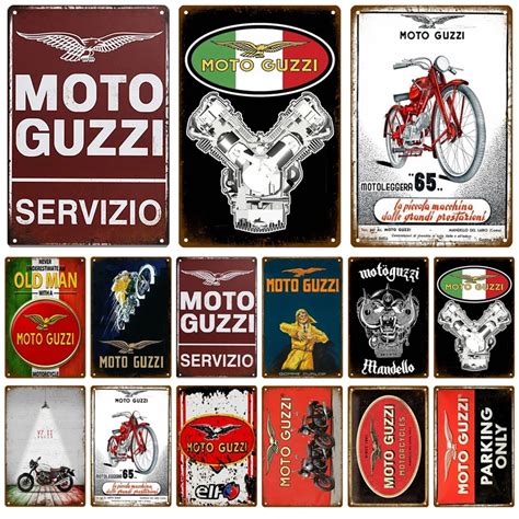 MoTo Guzzi plaque décorative en métal maison rétro affiches sur le