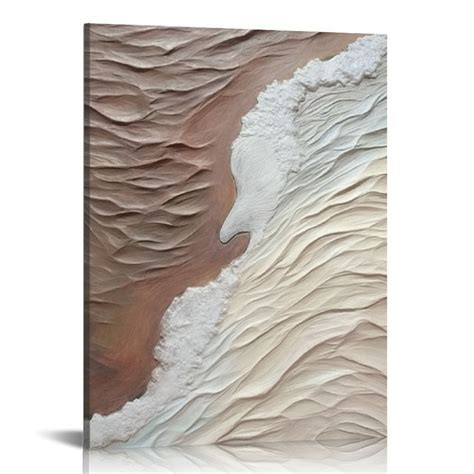 Canflashion Framed Coastal Wall Art Textured Seaside Landscape