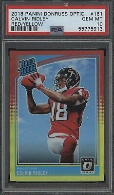 2018 Donruss Optic Red Yellow Prizm 161 Calvin Ridley RC Rookie PSA 10