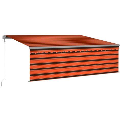 Auvent Automatique R Tractable Avec Store X M Orange Et Marron