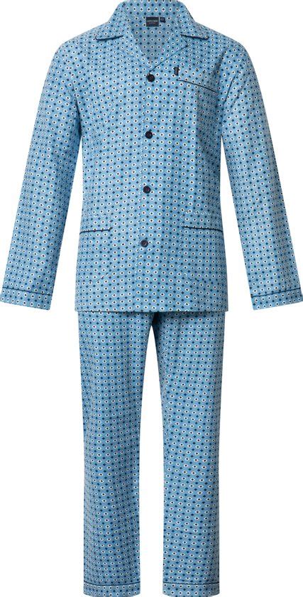 Gentlemen Heren Pyjama Flanel MAAT 56 Multiruit Blue Bol