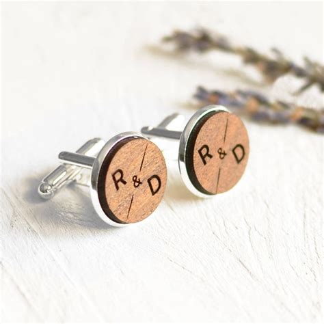 Custom Cufflinks Personalized Cufflinks Engraved Wooden - Etsy