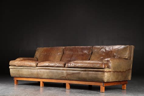 Arne Norell Three Seater Sofa Model Mexico Patinated Leather In