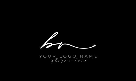 Handwriting letter BV logo design. BV logo design free vector template ...