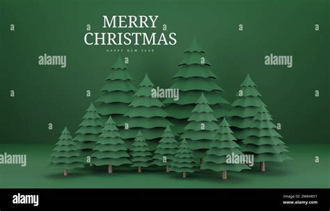 3d Rendering Christmas Tree On Green Background Stock Photo Alamy