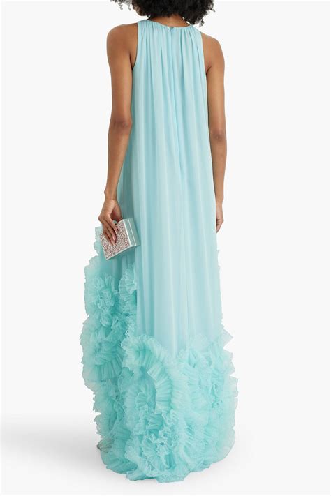 BADGLEY MISCHKA Ruffled Chiffon Gown THE OUTNET