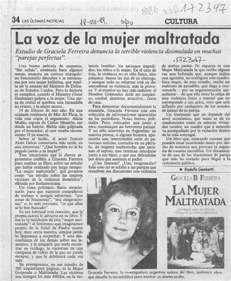 La Voz De La Mujer Maltratada Art Culo Rodolfo Gambetti Biblioteca