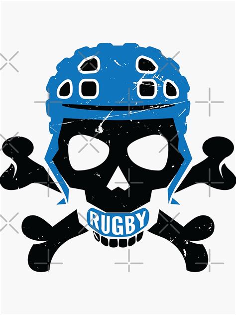 Rugby Fan Pirate Headgear Skull Sticker For Sale By Oberdoofus