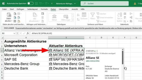 Microsoft Excel Aktienkurse Abrufen Tecchannel Workshop