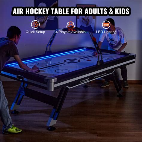 VEVOR Air-Powered Hockey Table, 89" Indoor Hockey Table for Kids and ...