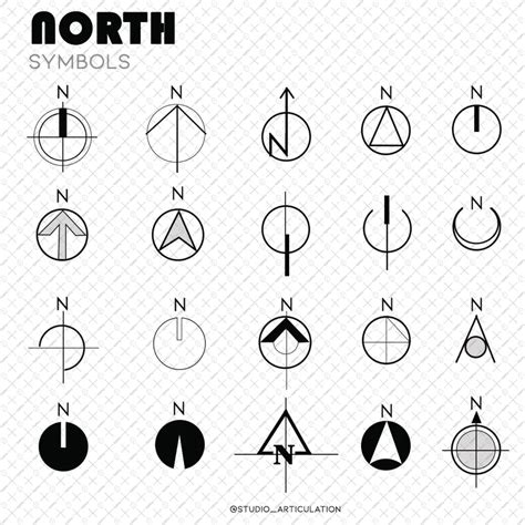 Brush Minimalistic North Symbols in 2024 | Architecture design drawing ...