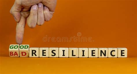 Good Or Bad Resilience Symbol Businessman Turns Wooden Cubes Changes