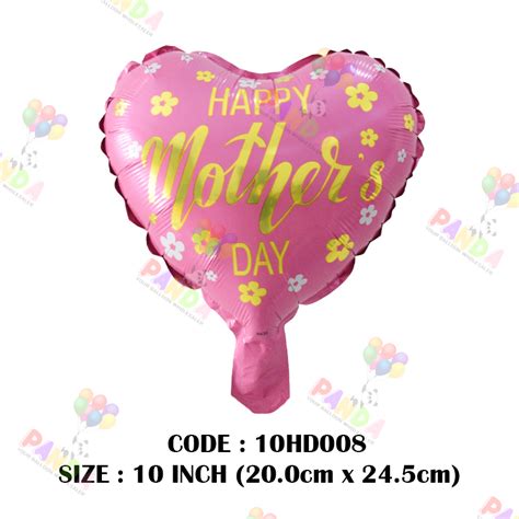 [panda] 10 Inch Printed Happy Mothers Day And Love You Mom Foil Balloon