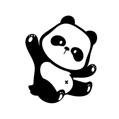 little panda silhouette making cute gestures animal cartoons for kids ...