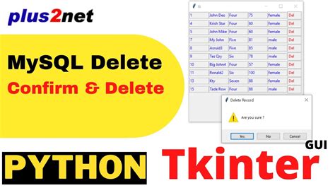 Tkinter Gui To Display Mysql Table Records And On Selection Delete Record After User