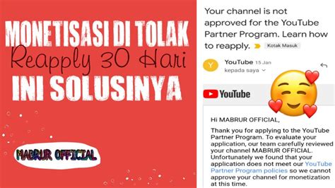 Monetisasi Di Tolak Ini Solusinya Youtube