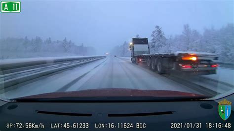 Vo Nja Po Snijegu Na Autocesti A Sisak Zagreb U Stvarnom Vremenu Uz