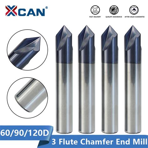 Xcan Milling Cutter Carbide Chamfering Mill 6090120 Degrees 3 Flute