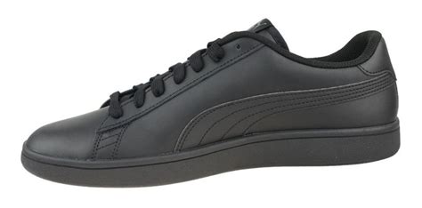 Tenis Puma Negros Hombre Smash V2 Negro 36521506 Piel Sint Envío Gratis