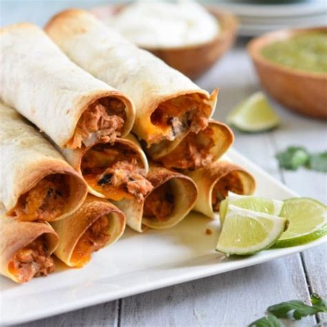 Baked Cheesy Refried Bean Taquitos Baked Cheesy Refried Bean Taquitos Cheesy Goodness Mixed