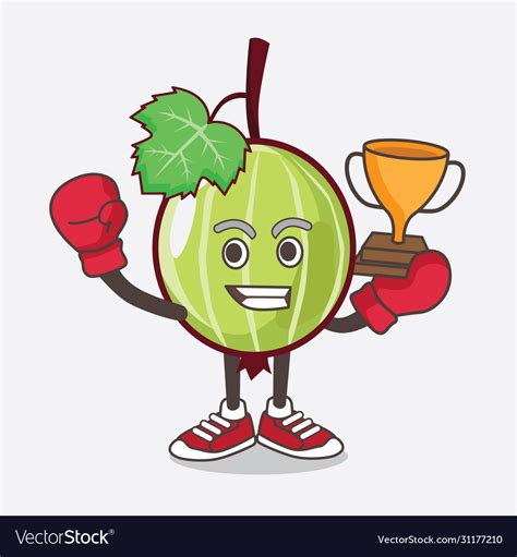 Gooseberry Fruit Cartoon Mascot Character Vector Image