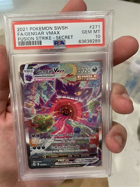 Pokemon Gengar Vmax 271 264 Alt Art Secret Rare Fusion Strike PSA 10