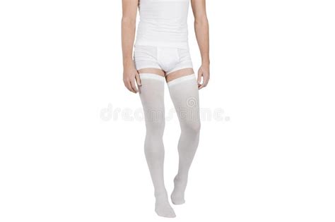 Compression Hosiery for Surgery Isolated on White. Medical Stockings ...