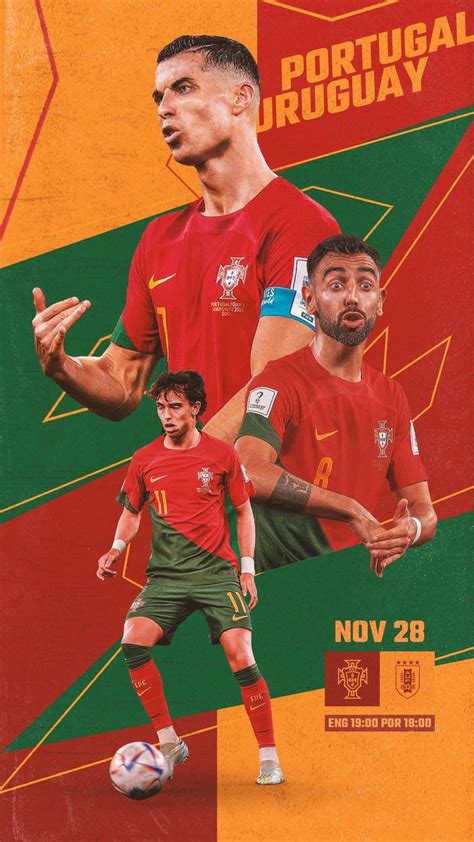 An Advertisement For Portugal S Soccer Team Featuring Two Men In Red