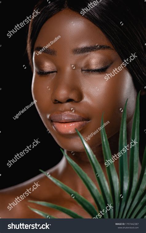 African American Naked Woman Closed Eyes Stock Photo Edit Now