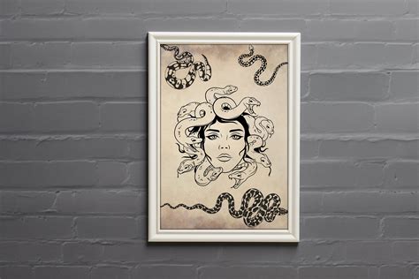 Zeus Poseidon and Medusa Portrait Wall Art Mythology Wall - Etsy