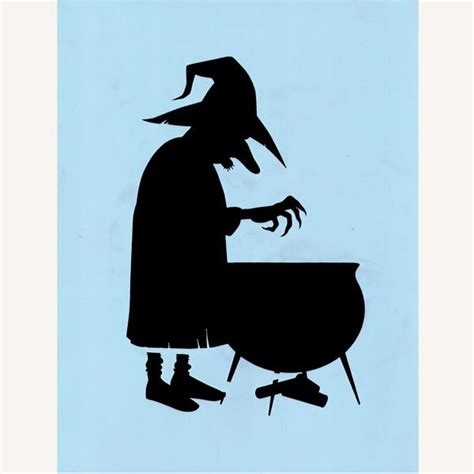 Witch With Cauldron Silhouette at GetDrawings | Free download