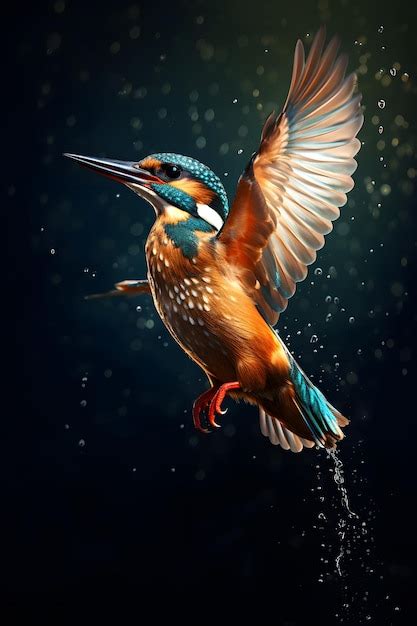 Premium AI Image | Kingfisher bird catch fish on the water cinematic ...