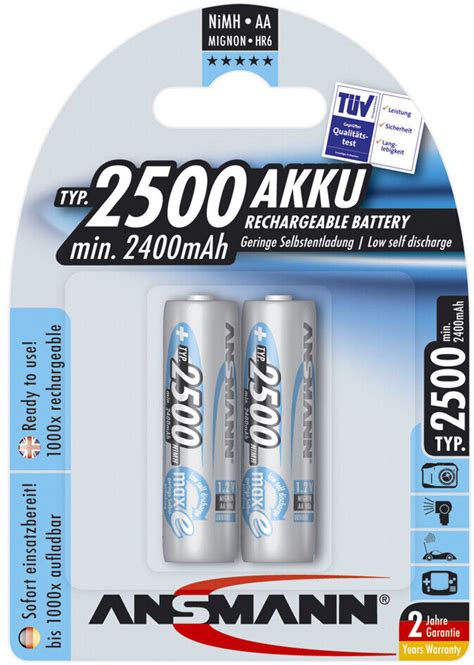 Ansmann Nimh Akku Maxe Mignon Aa 2 500 Mah 2er Blister Ebay