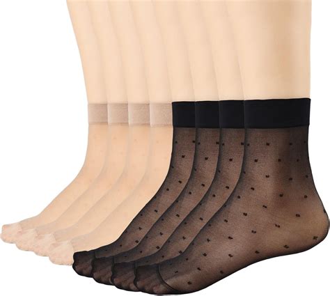 12 Pairs Womens Sheer Ankle Socks Nude Stocking Summer Ultra Thin Cool