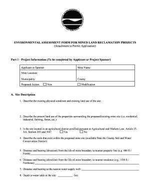 Fillable Online Dec Ny Environmental Assessment Form For Mined Land