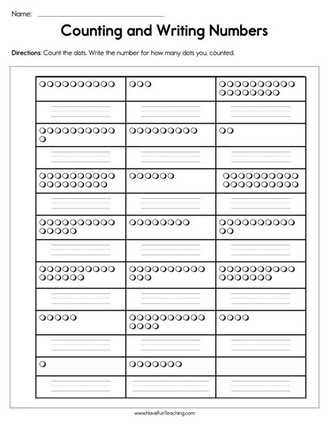 Counting And Writing Numbers Worksheet Writing Numbers Have Fun